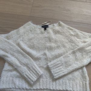 Topshop fuzzy cropped white sweater